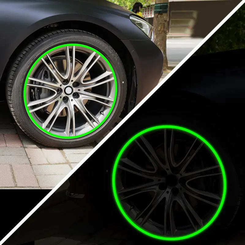 Car Wheel Reflective Stickers 20PCS 🚗 – Universal Motorcycle & Car Rim Safety Decals