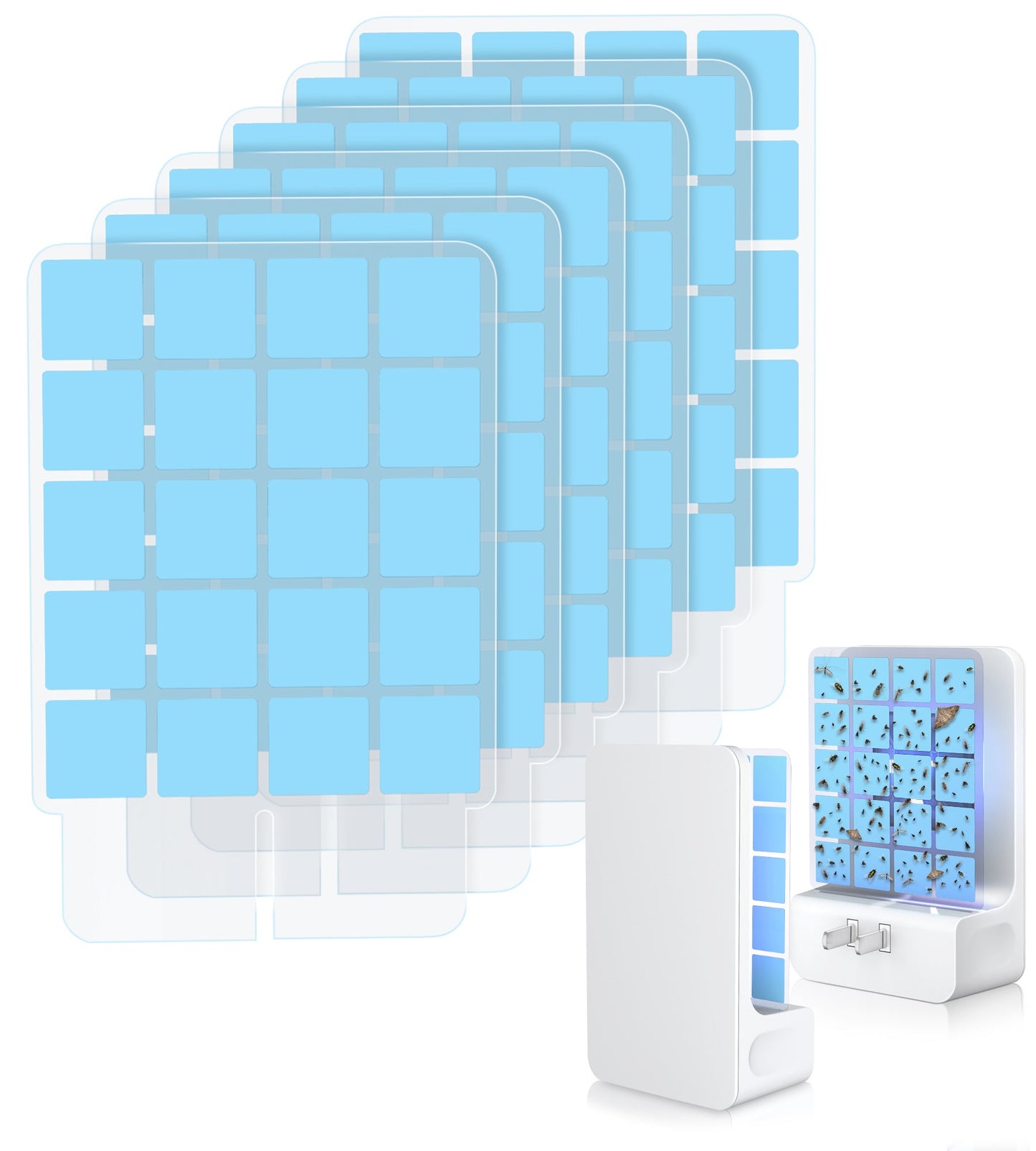 Double-Sided Indoor Flying Insect Trap - Plug-in Bug Catcher for Flies, Mosquitoes, Moths & More