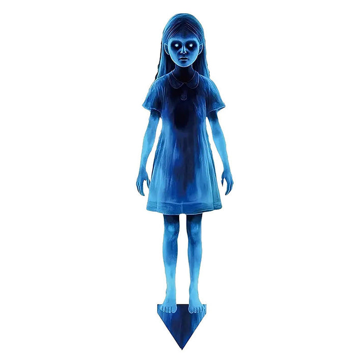 👻 Halloween Ghost Girl Garden Decor – Waterproof & Weather-Resistant Metal Yard Ornament