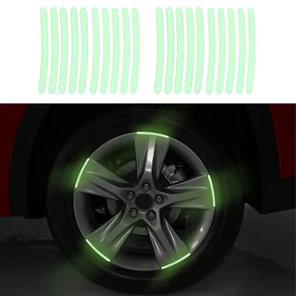 Car Wheel Reflective Stickers 20PCS 🚗 – Universal Motorcycle & Car Rim Safety Decals