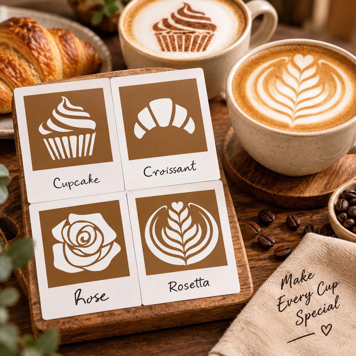 ☕📸 One-Touch Latte Art Camera – 3D Coffee Stencil Printer Kit for Custom Drink Designs ✨