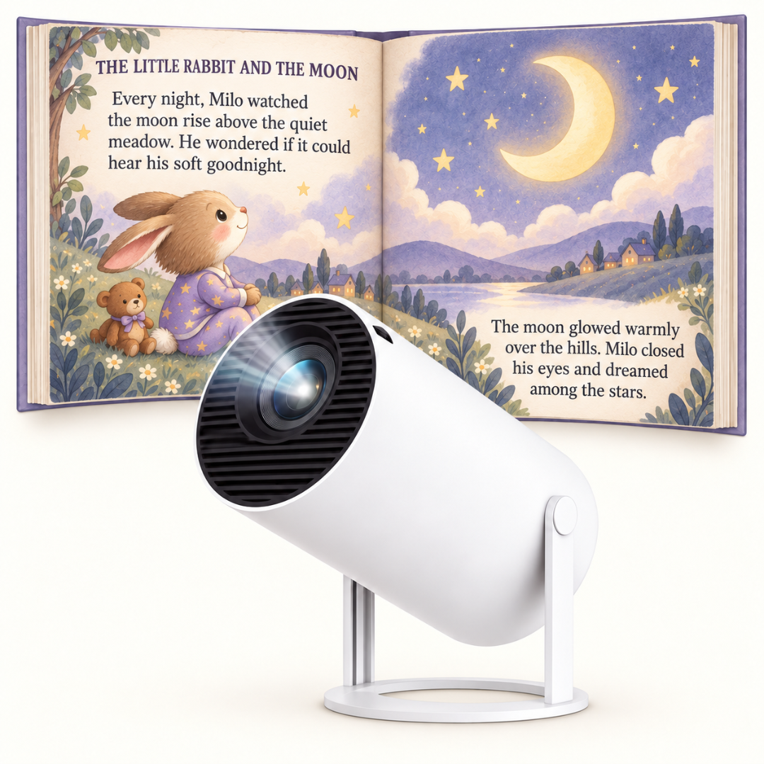 ODALIT™ Smart Storytime Projector for Kids – Big-Screen Reading, Bedtime Stories & Family Fun