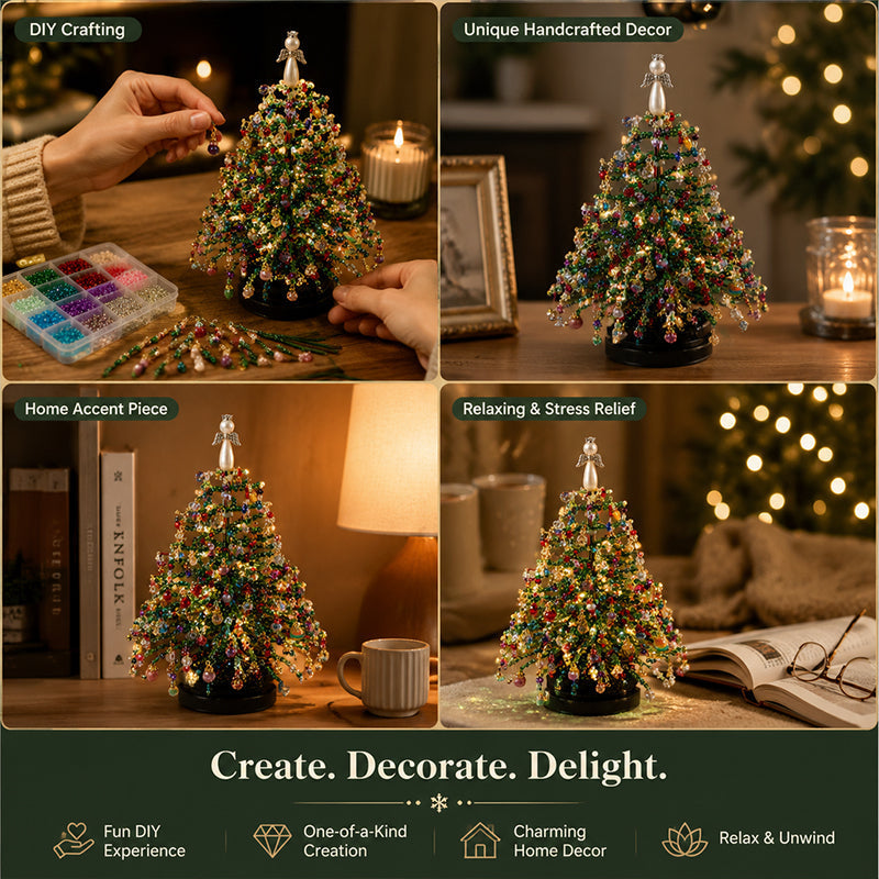 🎄DIY Beaded Christmas Tree Kit – 🎅Create Your Own Sparkling Holiday Decoration