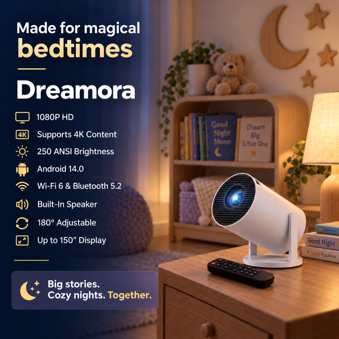 ODALIT™ Smart Storytime Projector for Kids – Big-Screen Reading, Bedtime Stories & Family Fun