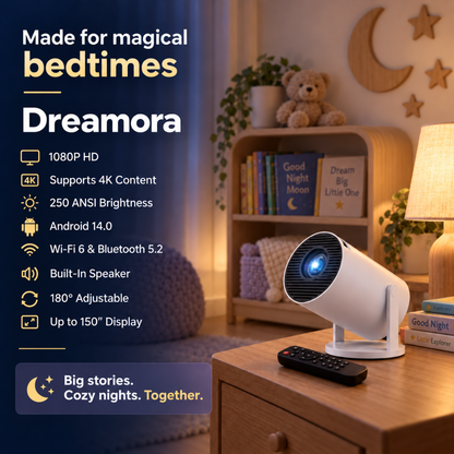 ODALIT™ Smart Storytime Projector for Kids – Big-Screen Reading, Bedtime Stories & Family Fun