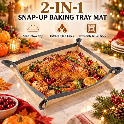 🍪 SnapNest™ 2-in-1 Snap-Up Baking Tray Mat