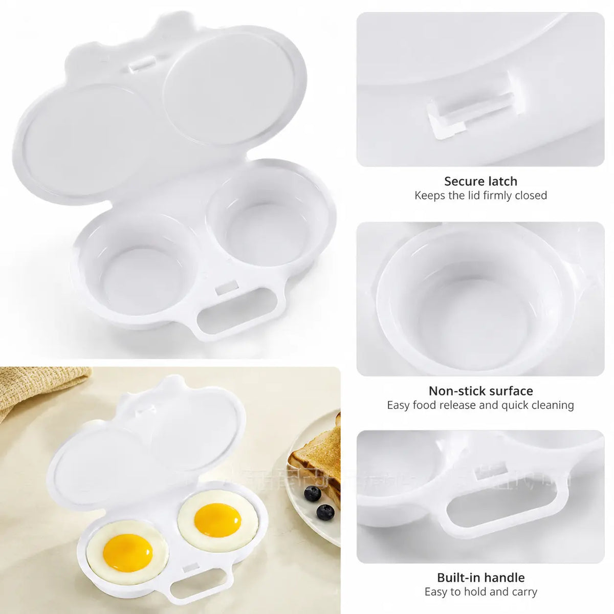 Easy‑To‑Clean Microwave Omelette Maker, Multifunctional Egg Poacher 🍳