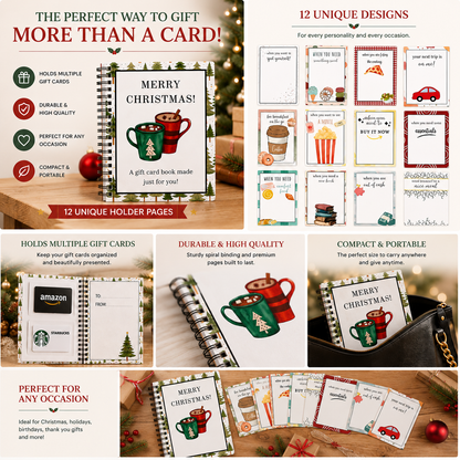 DIY Spiral Bound Merry Christmas Gift Card Album