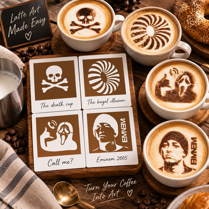 ☕📸 One-Touch Latte Art Camera – 3D Coffee Stencil Printer Kit for Custom Drink Designs ✨
