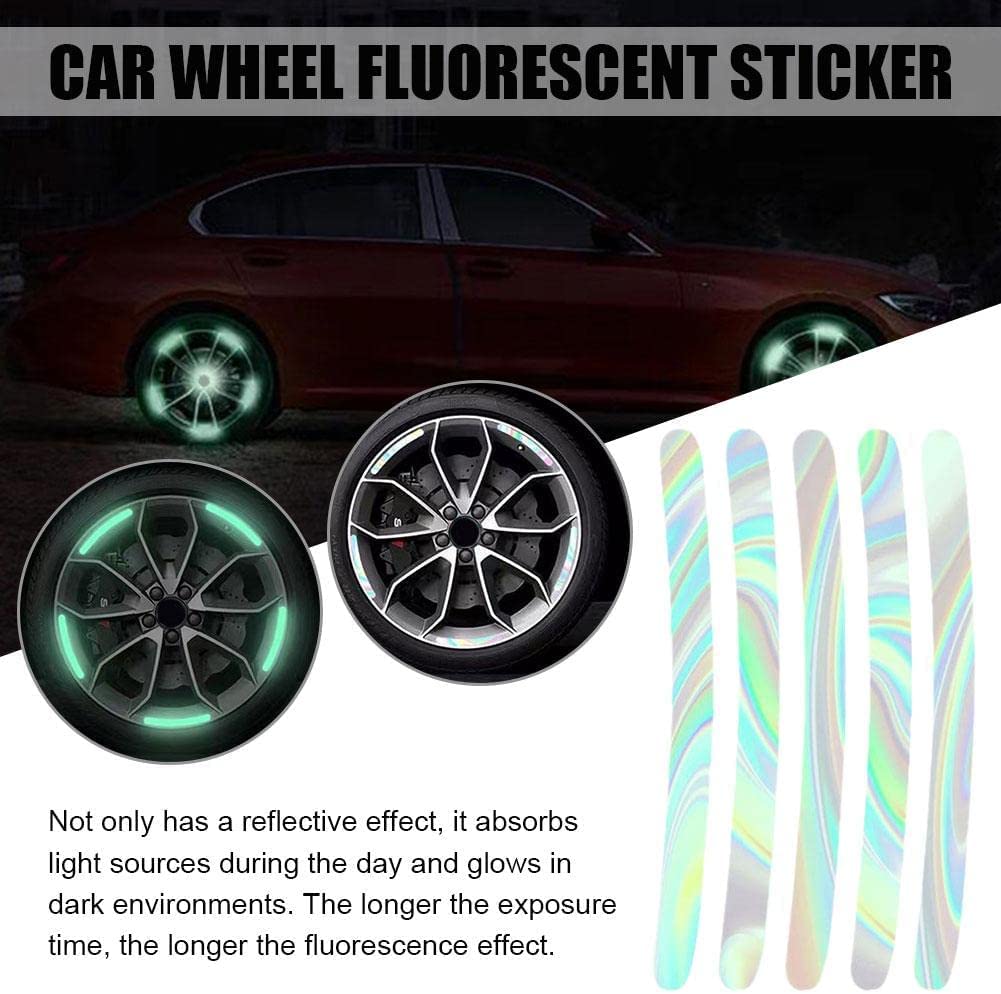 Car Wheel Reflective Stickers 20PCS 🚗 – Universal Motorcycle & Car Rim Safety Decals