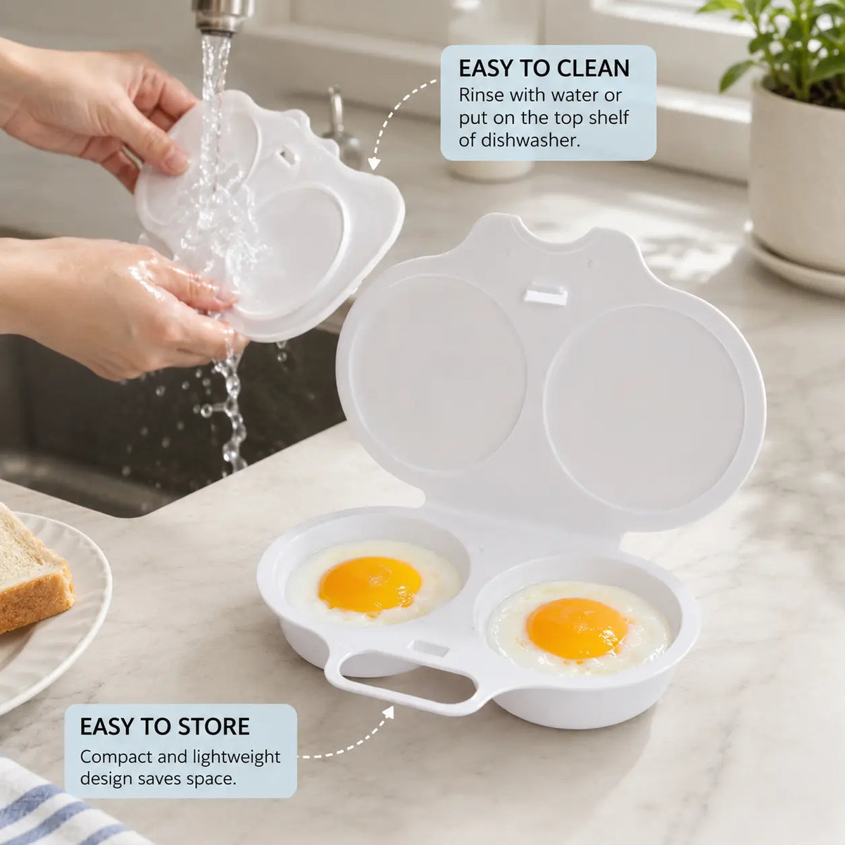 Easy‑To‑Clean Microwave Omelette Maker, Multifunctional Egg Poacher 🍳