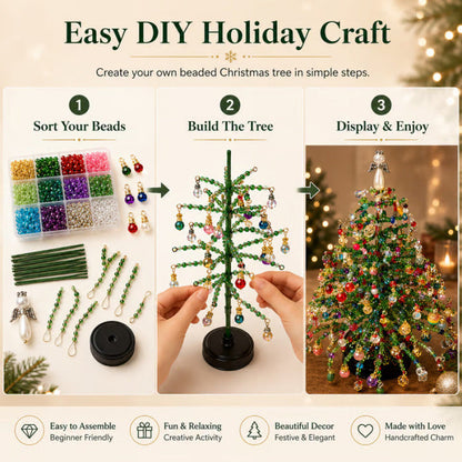 🎄DIY Beaded Christmas Tree Kit – 🎅Create Your Own Sparkling Holiday Decoration