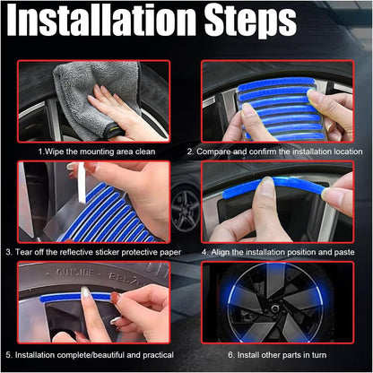 Car Wheel Reflective Stickers 20PCS 🚗 – Universal Motorcycle & Car Rim Safety Decals