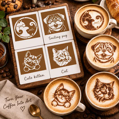 ☕📸 One-Touch Latte Art Camera – 3D Coffee Stencil Printer Kit for Custom Drink Designs ✨