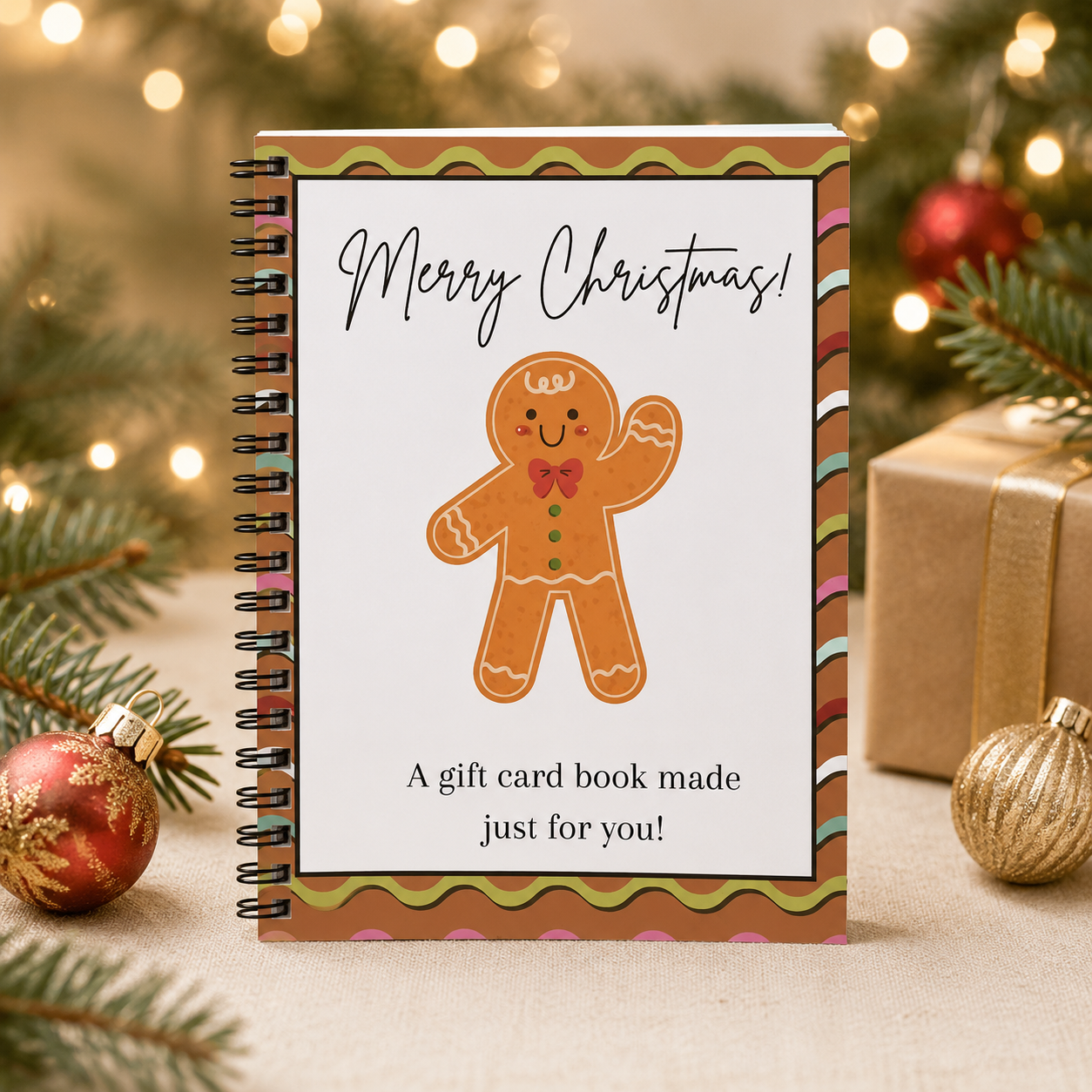DIY Spiral Bound Merry Christmas Gift Card Album