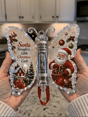 🦋 💵 Christmas Cash Gift Butterfly Ornament – Holiday Money Holder Keepsake 🎄 ✨