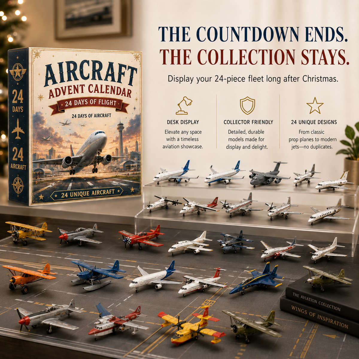 ⏳ Last Day 49% OFF – ✈️ Aircraft Advent Calendar 2026 | 24 Days of Flight with 24 Unique Miniature Airplanes, Jets & Aviation Collectibles 🎄🎁