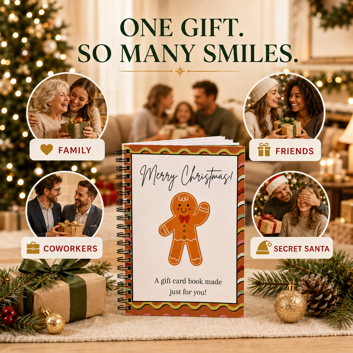 DIY Spiral Bound Merry Christmas Gift Card Album