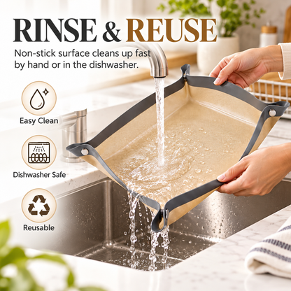 🍪 SnapNest™ 2-in-1 Snap-Up Baking Tray Mat