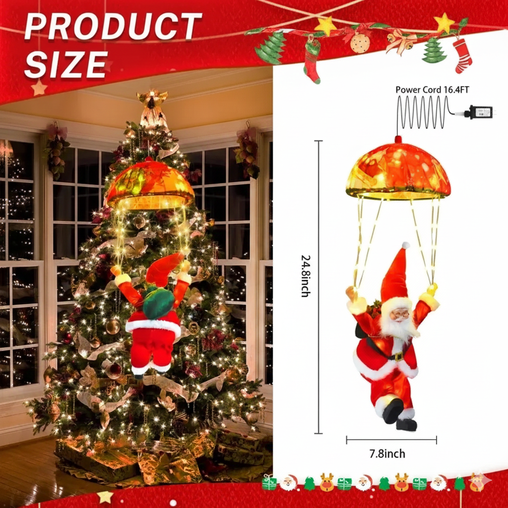 🎁 LED Holiday Fairy Lights with Santa Claus Lighting