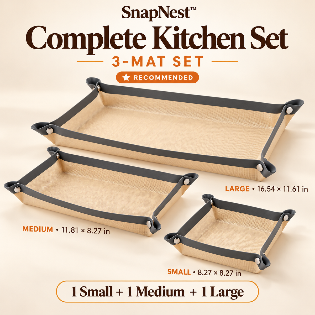 🍪 SnapNest™ 2-in-1 Snap-Up Baking Tray Mat