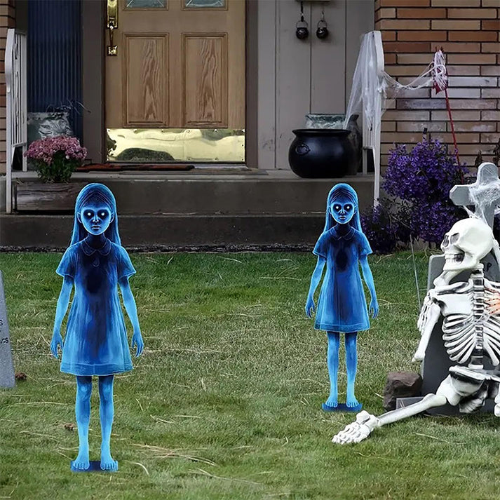 👻 Halloween Ghost Girl Garden Decor – Waterproof & Weather-Resistant Metal Yard Ornament