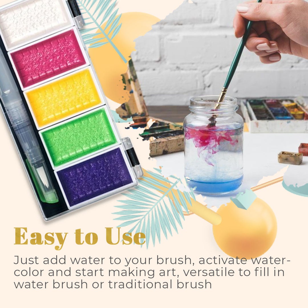 Metallic Glitter Watercolor Kit Set