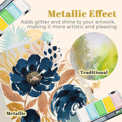 Metallic Glitter Watercolor Kit Set