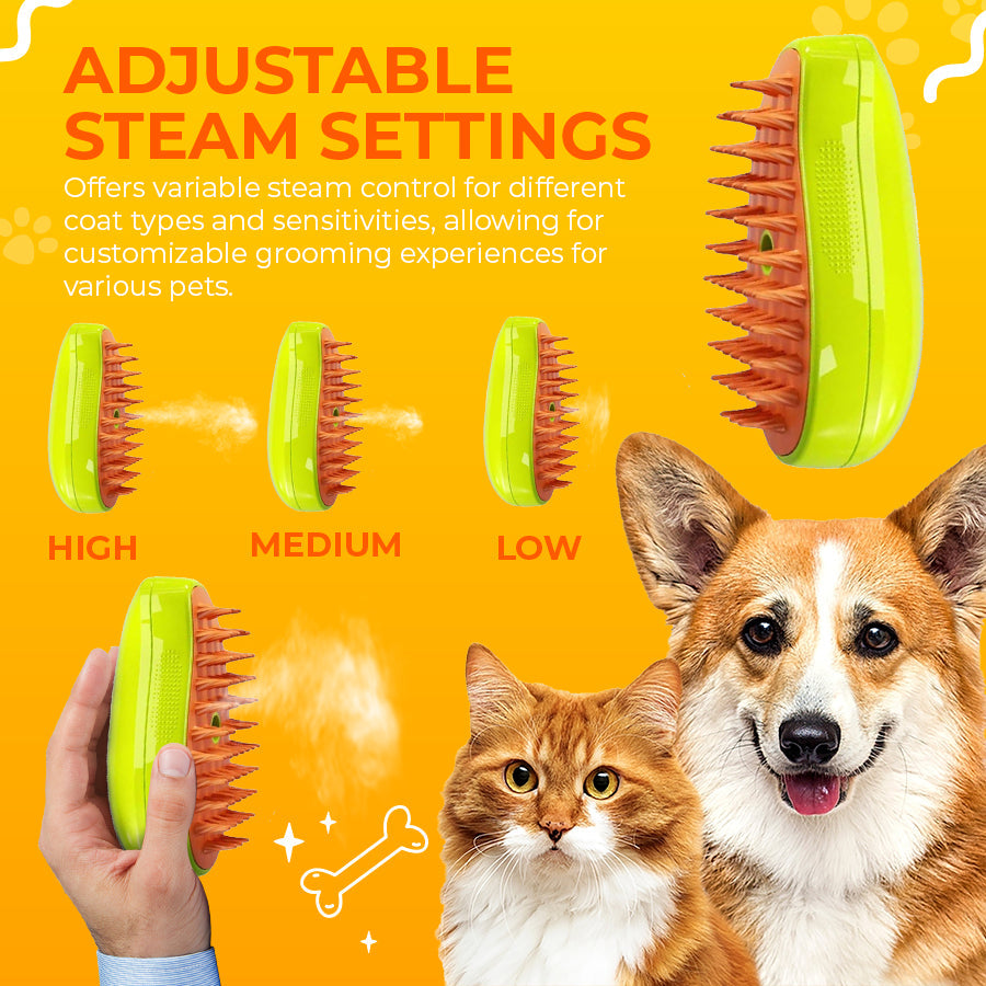 🟢Pet Grooming Steam Brush