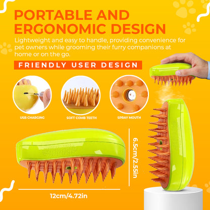 🟢Pet Grooming Steam Brush